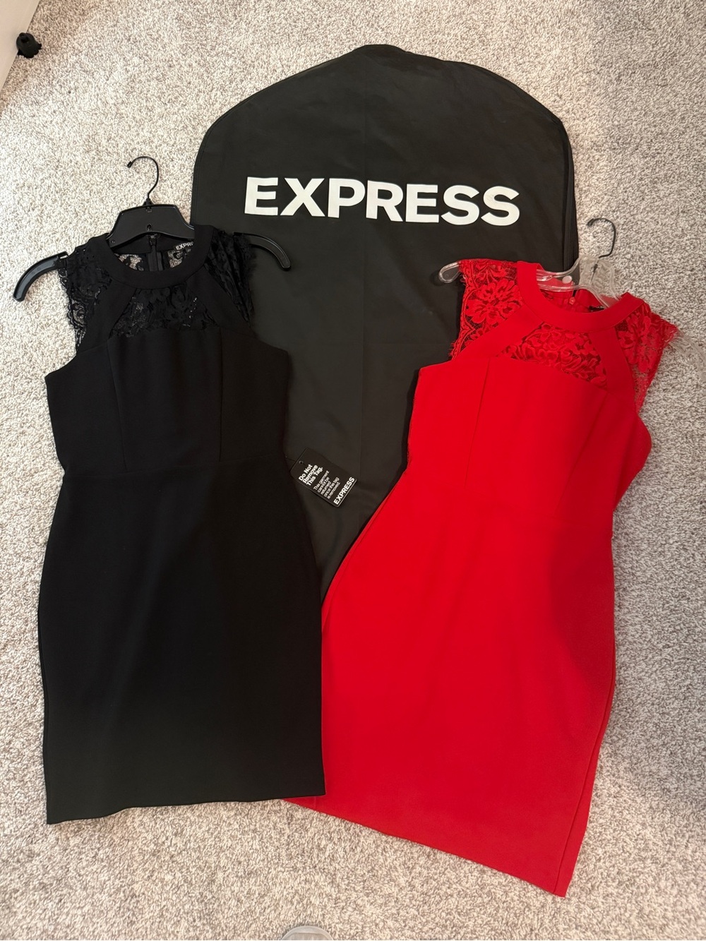 NWT black and red dresses from express